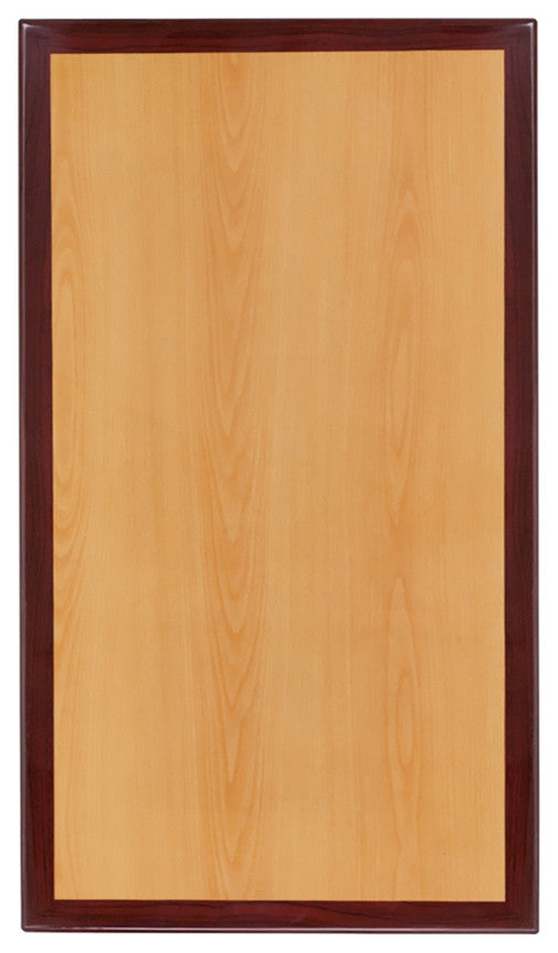30''x48'' 2-Tone High-Gloss Cherry/Mahogany Resin Table Top