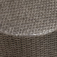 GDF Studio Overton Outdoor Gray Wicker Barrel Side Table, Dark Gray