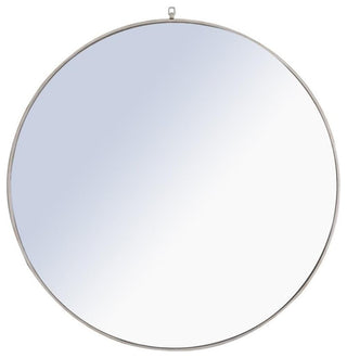 Elegant Decor Rowan 48" Rectangle Metal Frame Hooked Mirror in Silver