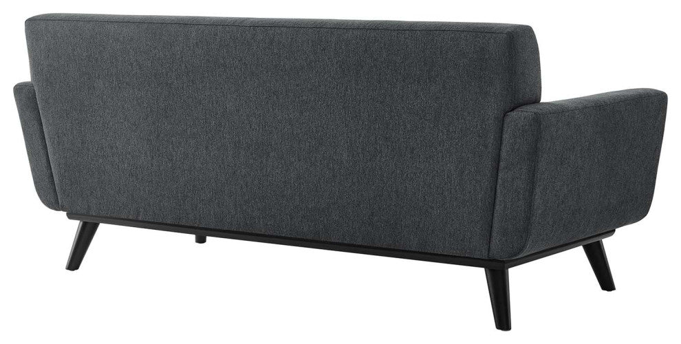 Engage Herringbone Fabric Loveseat, Charcoal