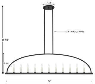 Abbott 11-Light Chandelier, Black