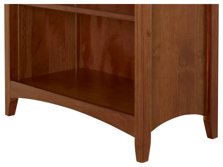 Classic Bookcase, Hardwood Construction With Fixed & Adjustable Shelves, Cherry