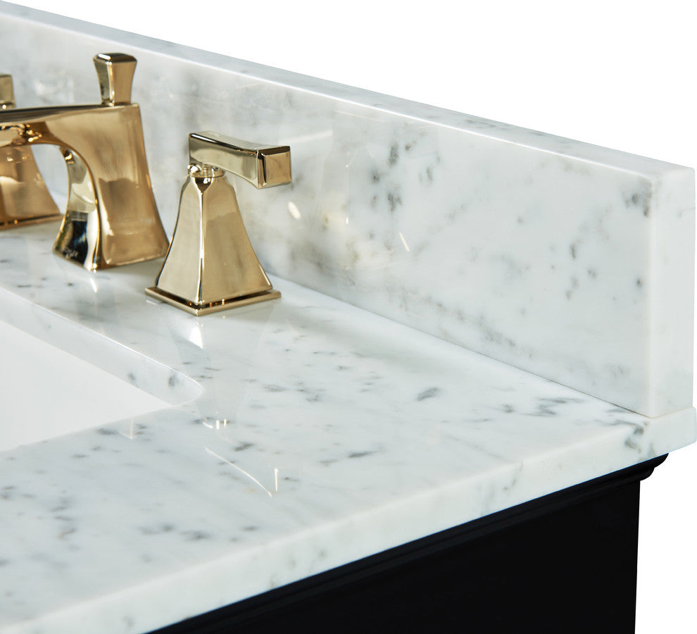Audrey Vanity Set, Black Onyx, 72", Gold Hardware, No Mirror