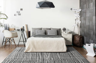 Verve Modern Area Rug, Black/White, 7'10"X10'10"