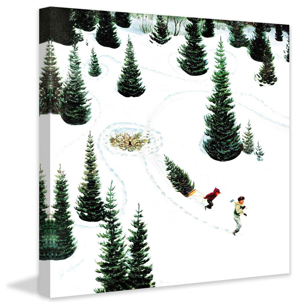 "Cutting Down the Tree" Painting Print on Canvas by John Clymer