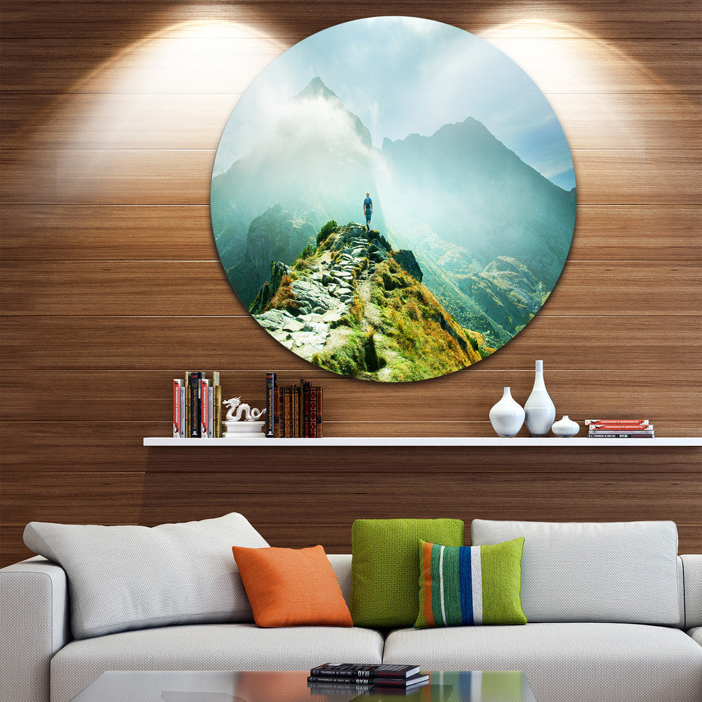 Mountains Landscape, Photography Round Wall Art, 23"