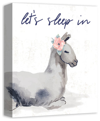Let's Sleep In Llama 11x14 Canvas Wall Art