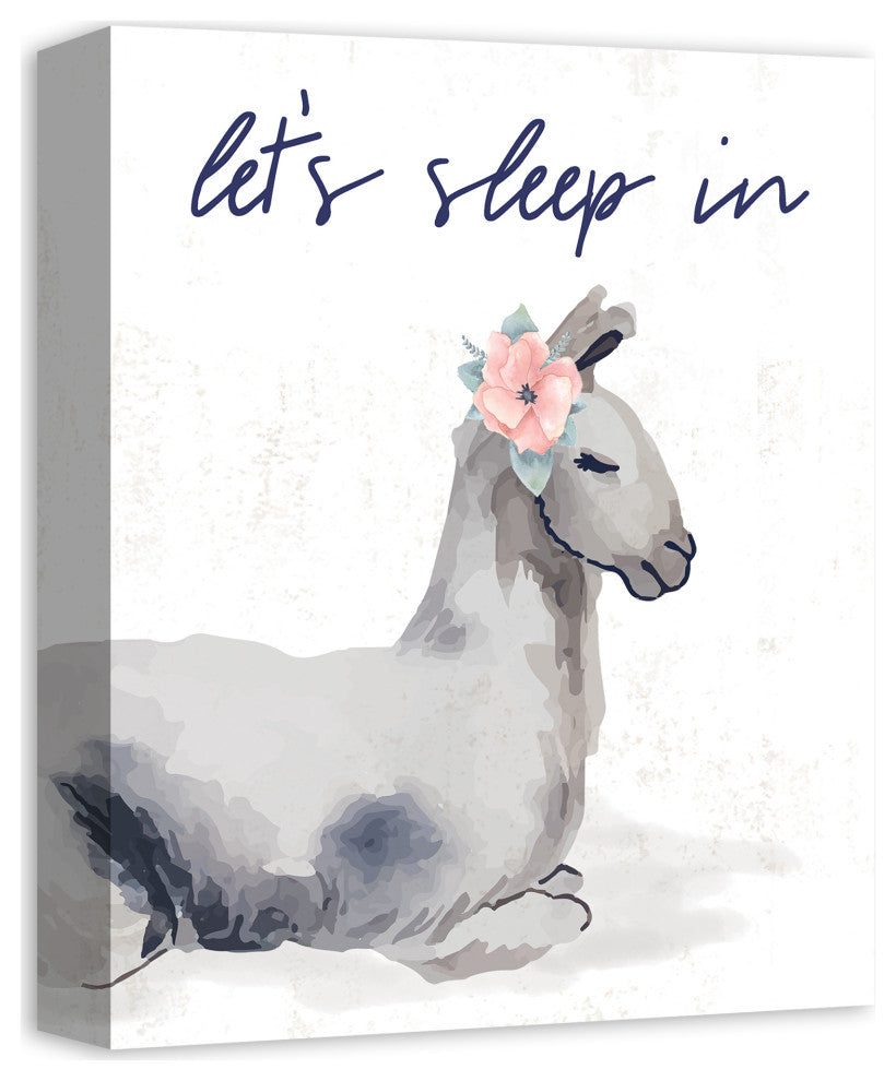 Let's Sleep In Llama 11x14 Canvas Wall Art