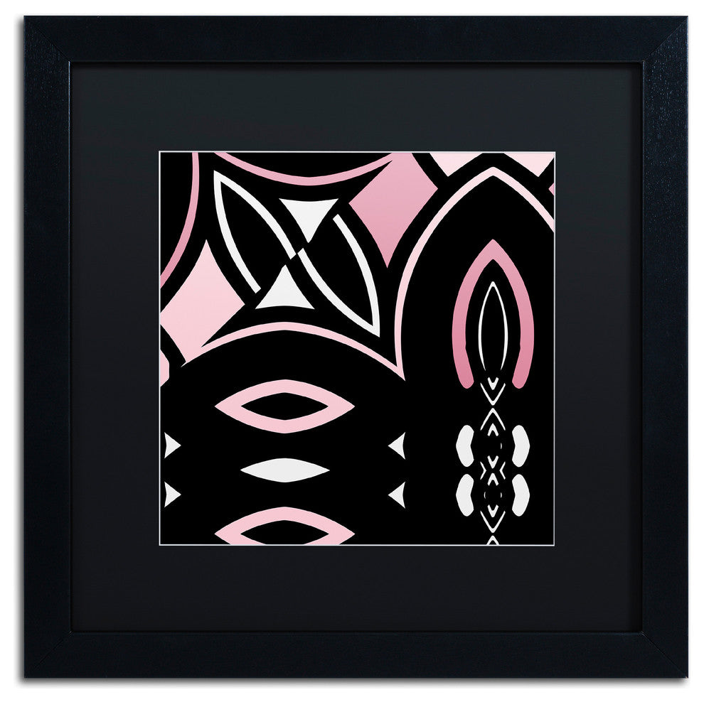 Color Bakery 'Daring Deco IV' Art, Black Frame, Black Matte, 16"x16"