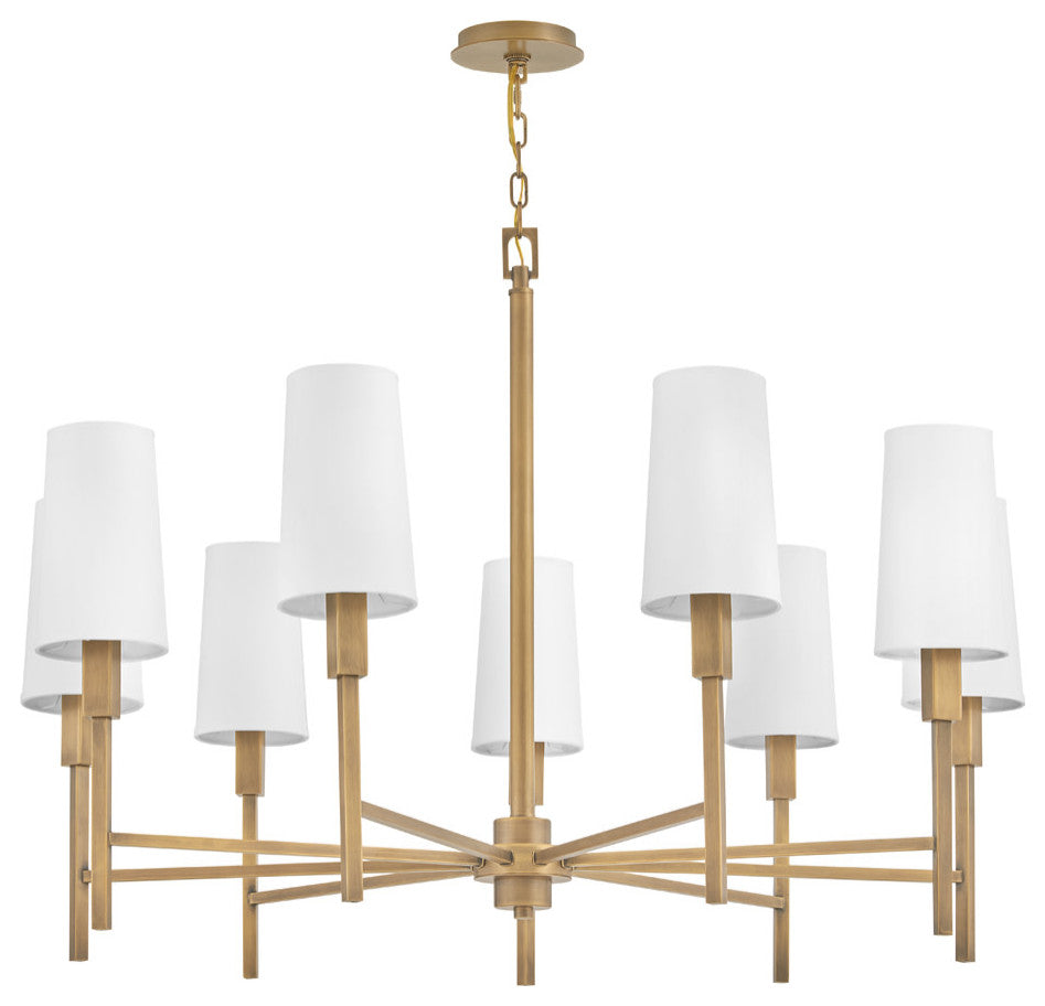 Hinkley Lighting 46456 Fenwick 9 Light 42"W Chandelier - Heritage Brass