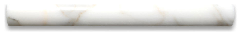 Calacatta Gold Marble Round Covering Edge Pencil Liner Trim Molding, 1 piece