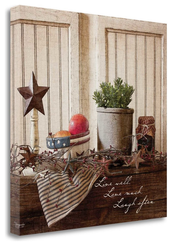 "Live Well - Laugh Much" By Shawnda Eva, Giclee Print on Gallery Wrap Canvas