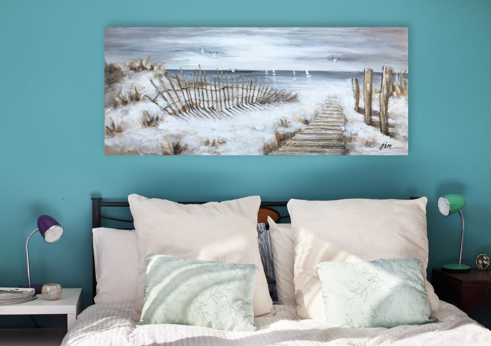 "The Walkway" Hand Painted Canvas Art, 55"x27.5"