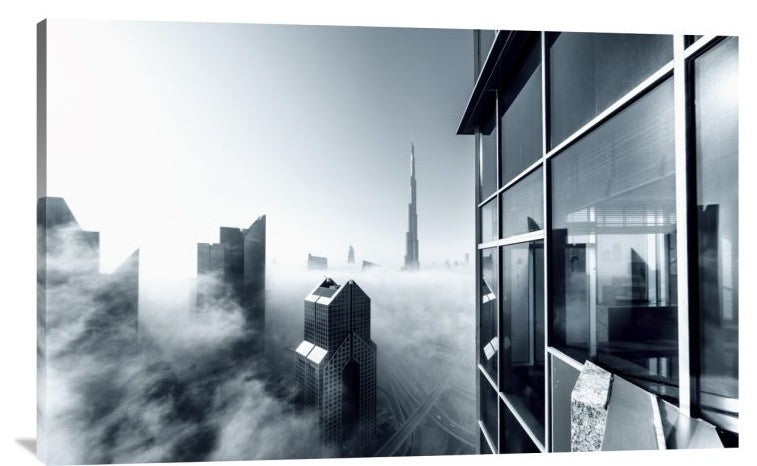 "Foggy City" Stretched Canvas Giclee by Naufal, 40x25"
