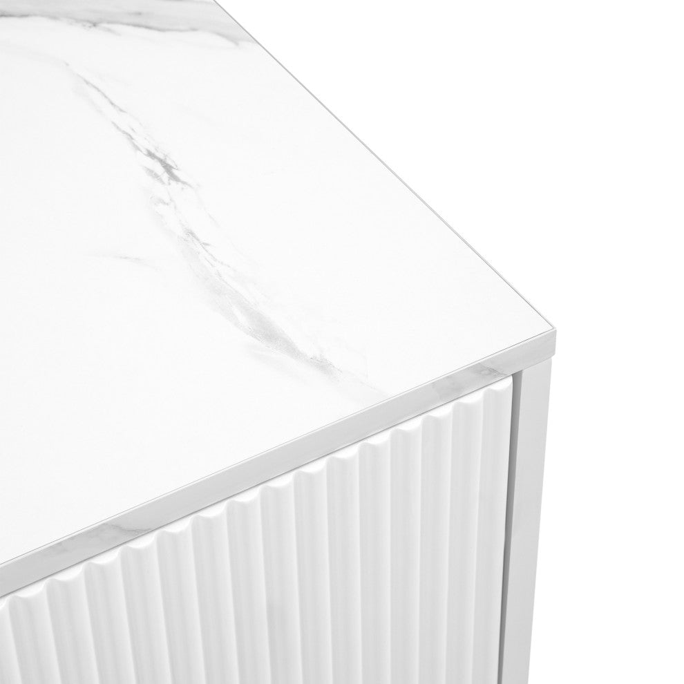 TATEUS 60" Modern Sideboard MDF Buffet Cabinet, White