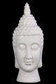 Ceramic Buddha Head Figurine, White