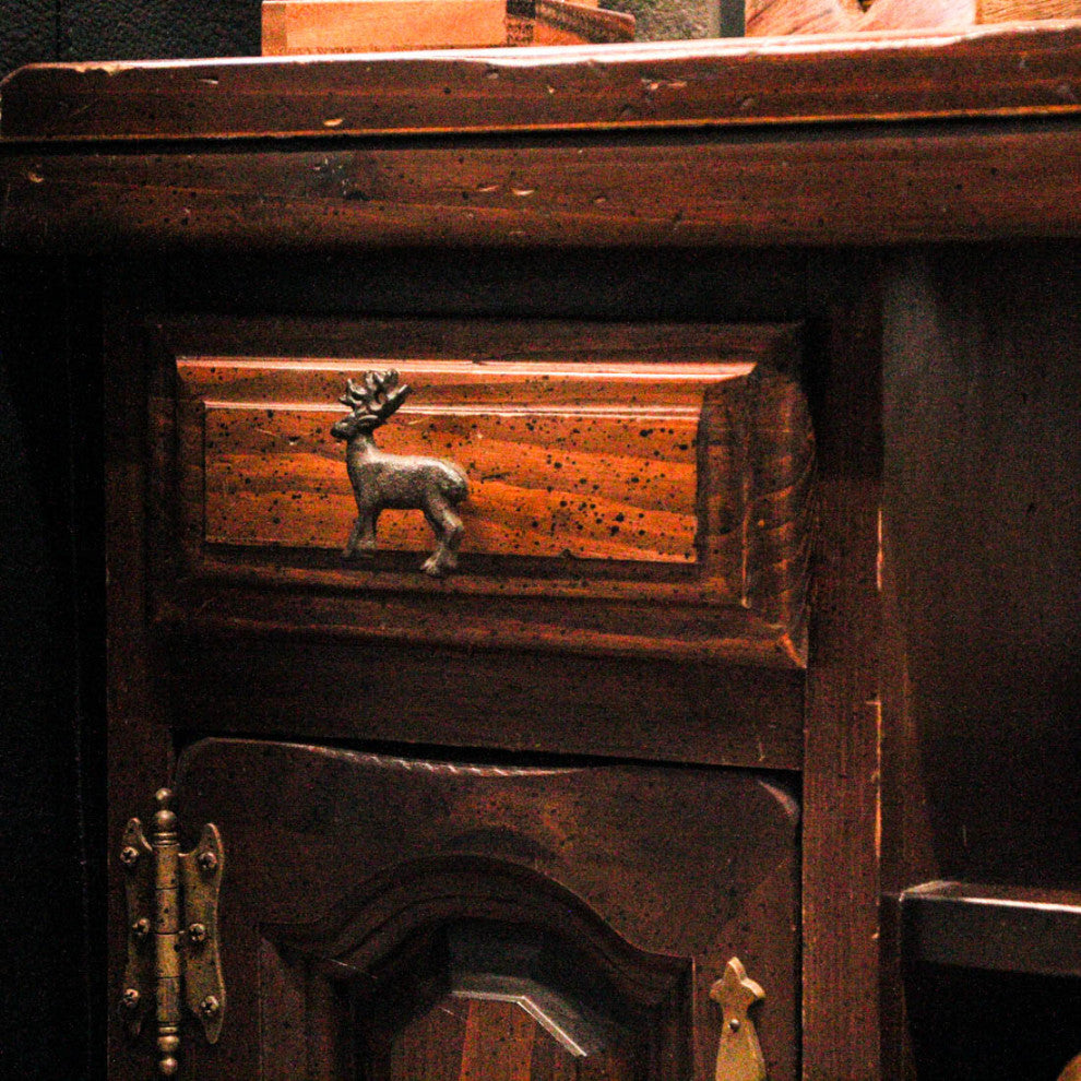 Set of 6 Cast Iron Deer Drawer Pulls Decorative Cabinet Knob Rustic Home Decor