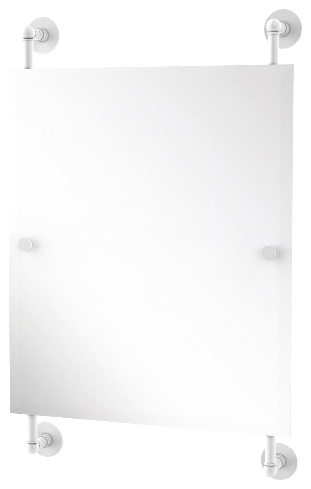 Prestige Skyline Rectangular Frameless Rail Mounted Mirror, Matte White