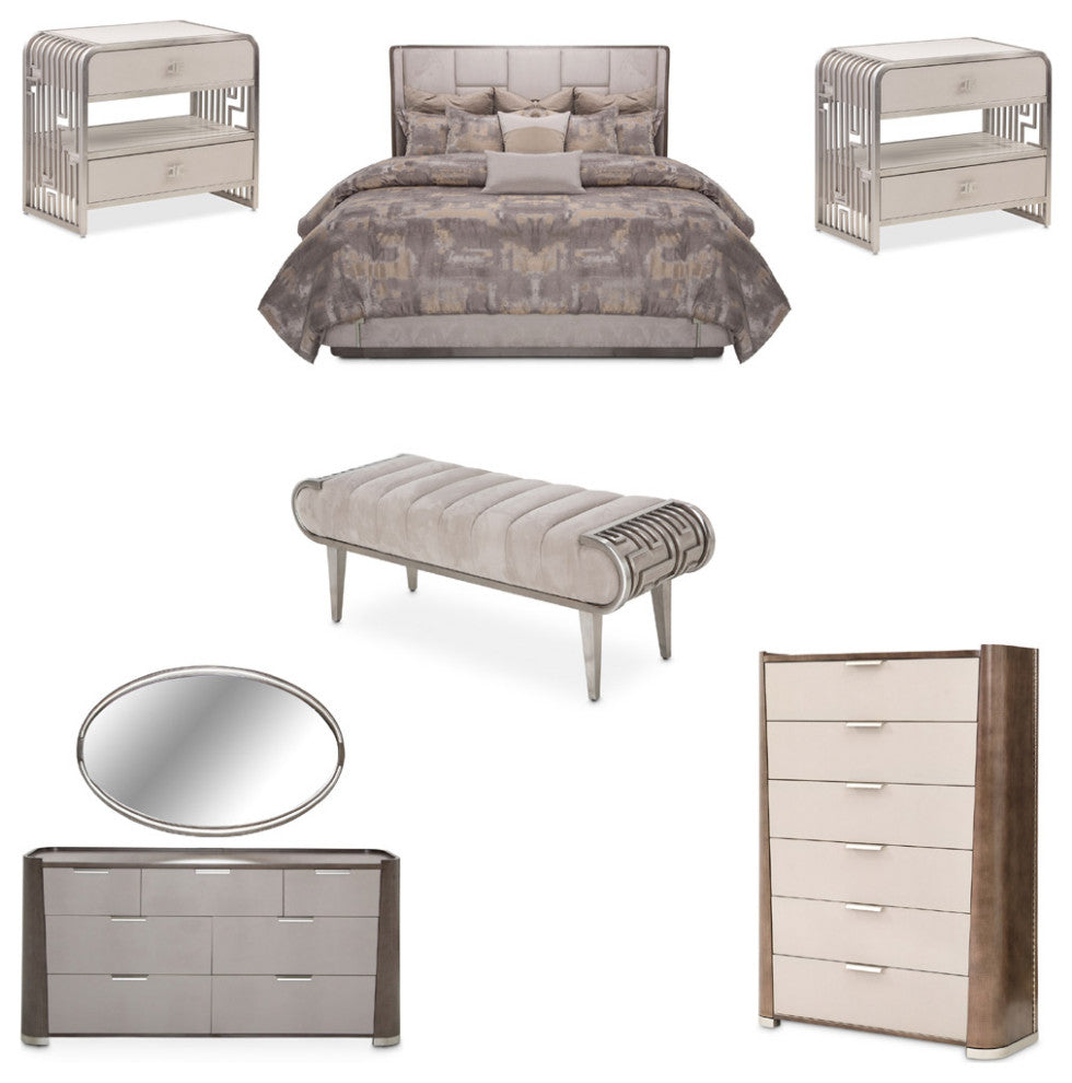 AICO Furniture Roxbury Park 7 Piece King Bedroom Set