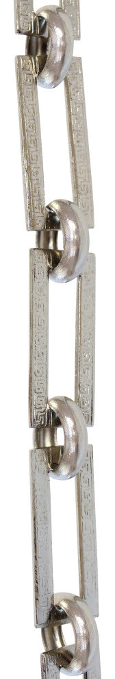 RCH Hardware Brass Greek Key Chandelier Chain, 3', Polished Nickel, U55