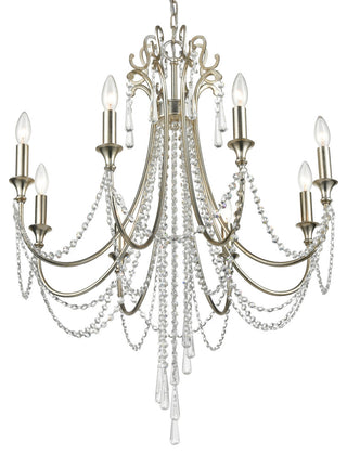 Crystorama Lighting Group ARC-1908-CL-MWP Arcadia 8 Light 26"W - Antique Silver