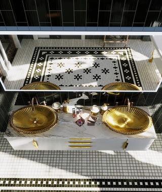 Olive Tempered Glass Oval Vessel Bathroom Sink, Gold