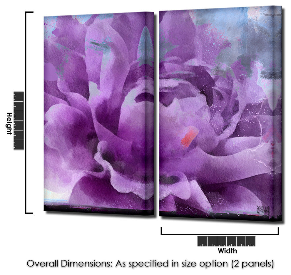 Painted Petals LI 2-Piece Canvas Art Set, 24"x12"
