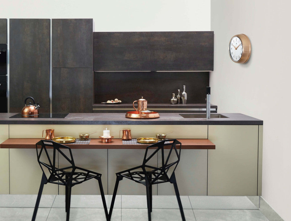 Retro Round 9.5" Copper Wall Clock