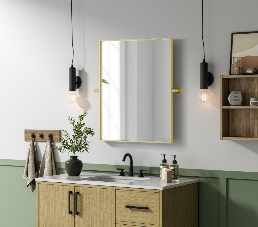 Home Living 24x30 Pivot Mirror, Brass