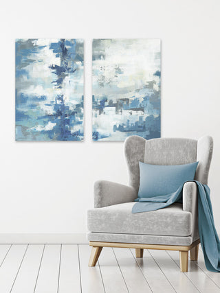 Matching Blue Hues Diptych, 60"x45"
