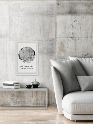 "San Francisco, California Coordinates" Framed Painting Print, 20x30