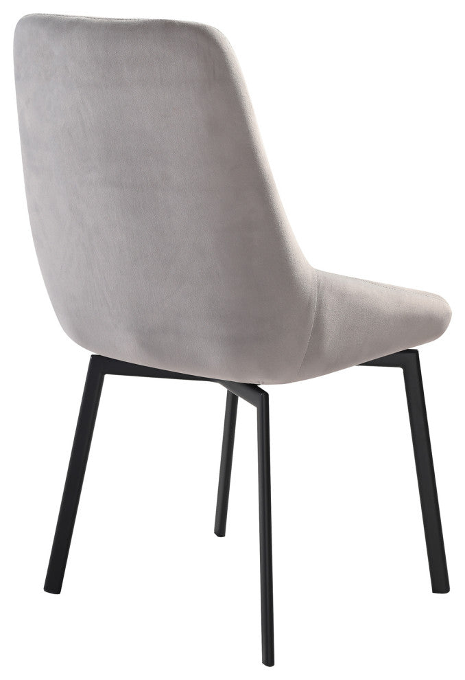 Esme Susie 7 Piece Dining Set With Gray Fabric Chairs