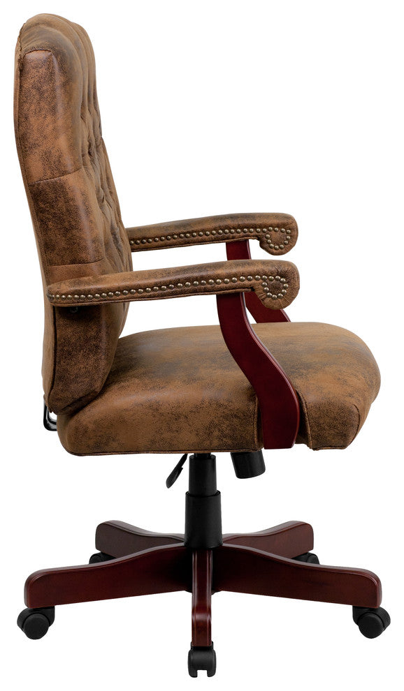 Flash Furniture Classic Executive Office Chair in Bomber Brown