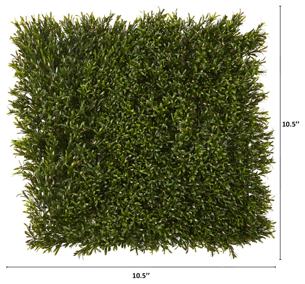 10.5" x 10.5" Rosemary Faux Wall Mat UV Resistant, Indoor/Outdoor, Set of 4