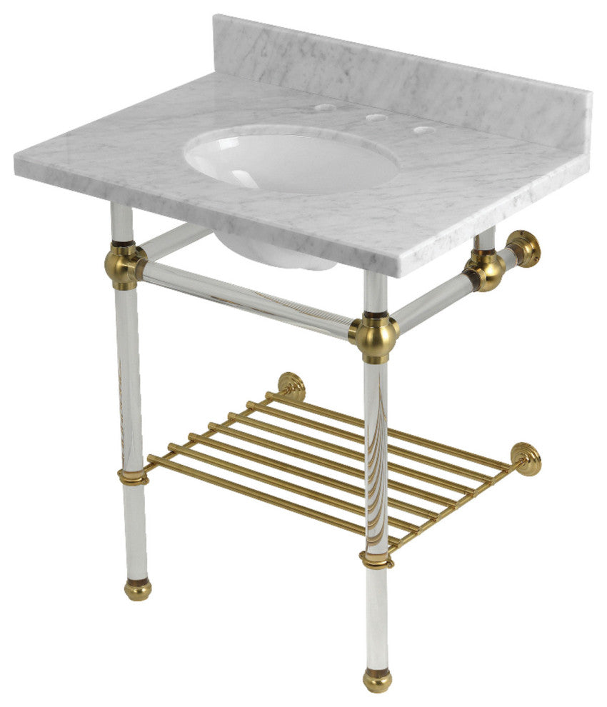 KVPB30MAB7 30" Console Sink with Acrylic Legs (8-Inch, 3 Hole)