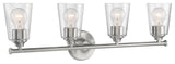 Bransel Four Light Vanity, Brushed Nickel