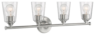Bransel Four Light Vanity, Brushed Nickel