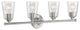 Bransel Four Light Vanity, Brushed Nickel