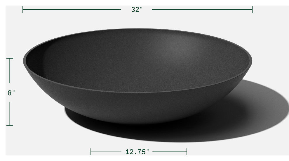 Lane Round Planter Bowl, Black, 32'', 2 Pack