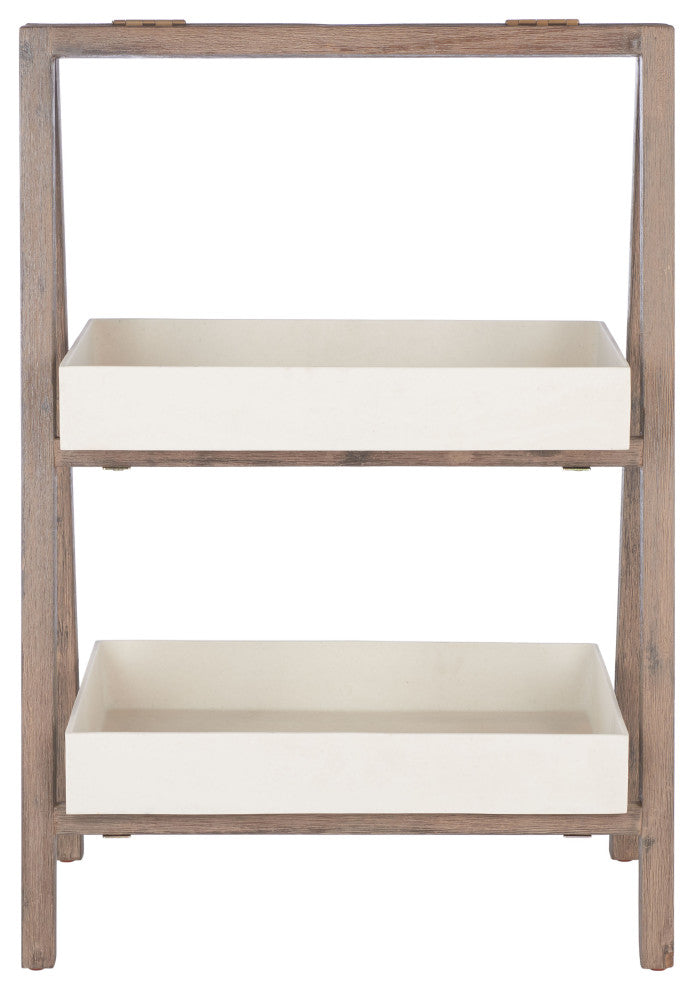Safavieh Nerri Patio Shelf, Dark Walnut/Beige