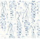 Willow Branches Wallpaper, White, Blue