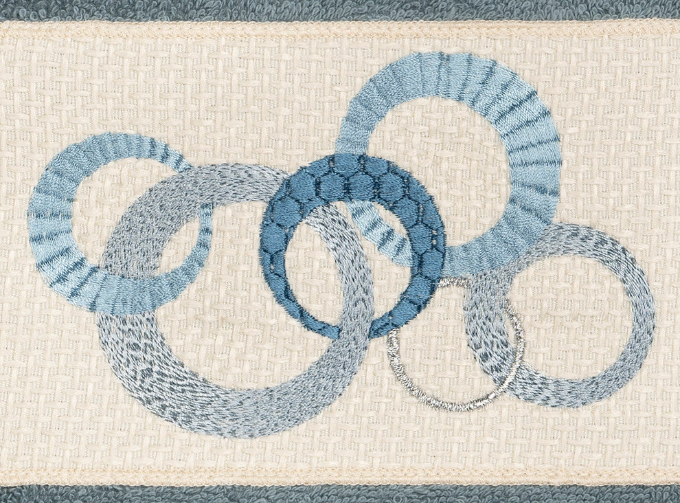 Linum Home Textiles Annabelle Embellished, Teal, Embellished Towel, 4-Piece Set