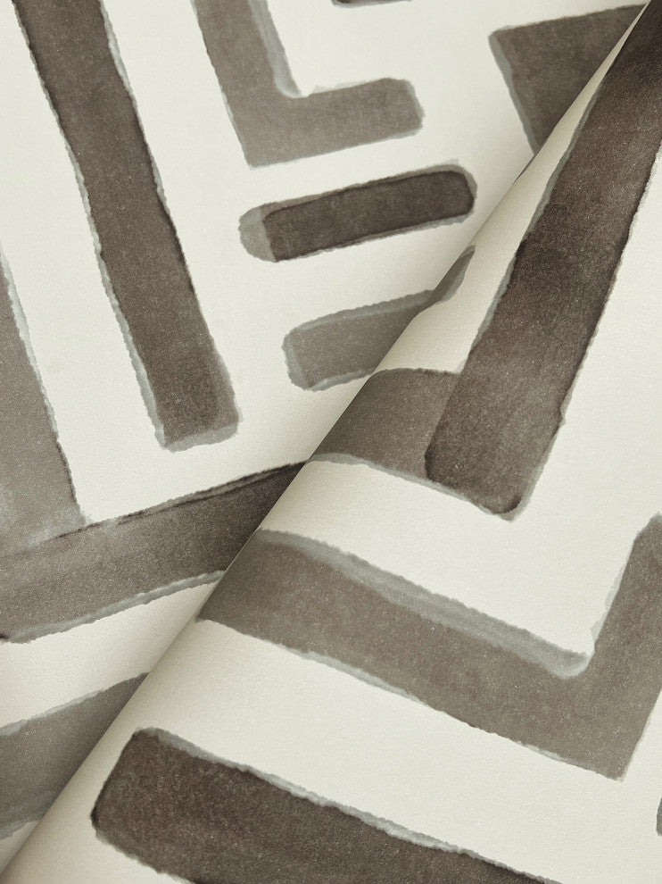 Painterly Labyrinth Warm Neutral Wallpaper