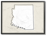 Arizona Home State Map Neutral Print Design, 24"x30"