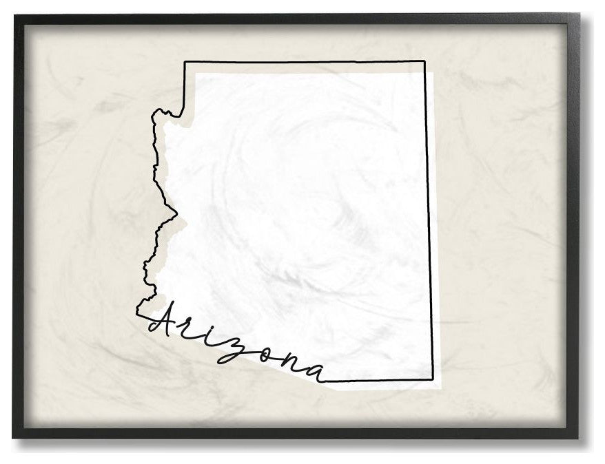 Arizona Home State Map Neutral Print Design, 24"x30"