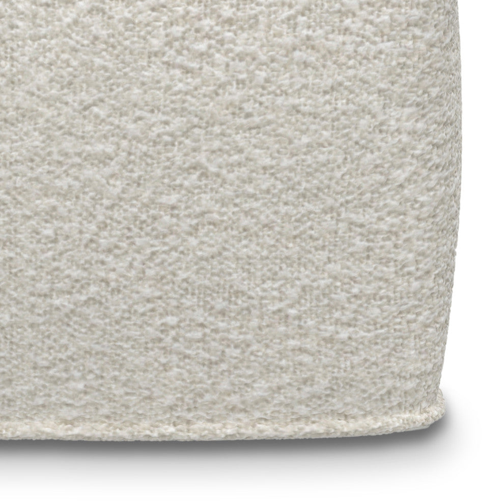 Chantal Square Pouf, Ivory