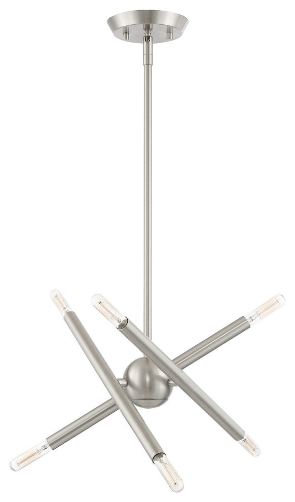 Livex Lighting Soho 6 Light Brushed Nickel Petite Chandelier