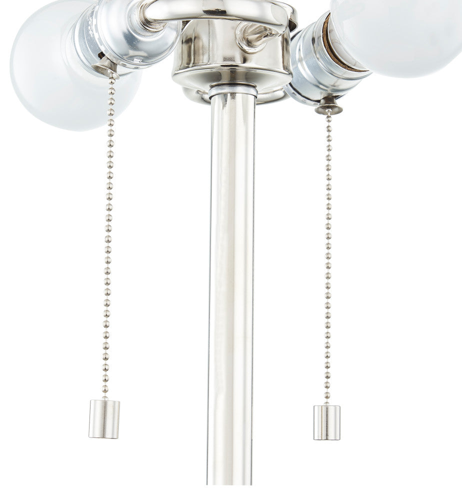 Polished Nickel Frame and Painted Gray With Linen Drum Shade Table Lamp