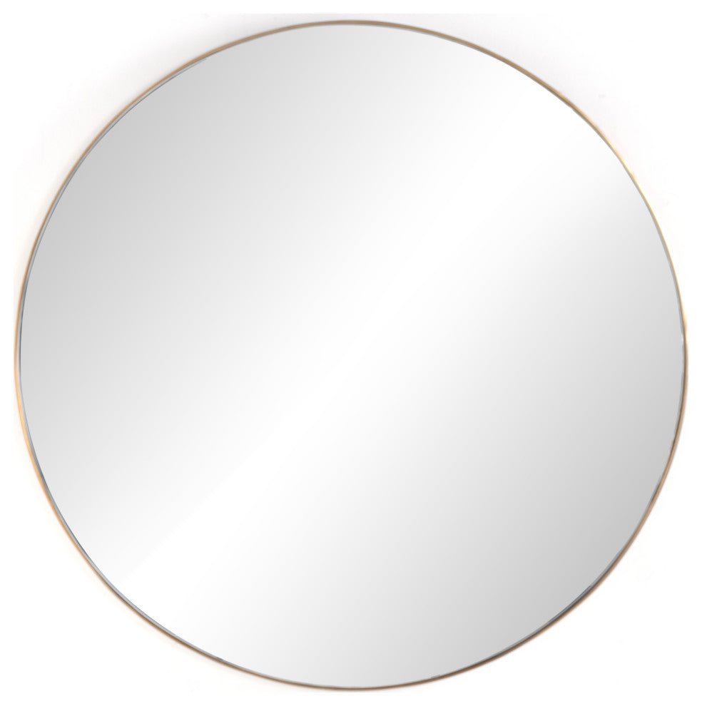 Georgina Round Mirror-Polished Brass