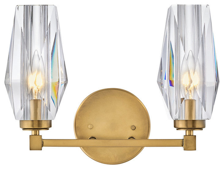 Hinkley Ana Two Light Vanity, Heritage Brass